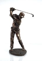 A 20th century bronzed figure modelled as a golfer, h. 45 cm