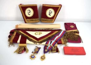 A group of RAOB memorabilia including a silver-gilt jewel, a base-metal jewel, a pair of cuffs,