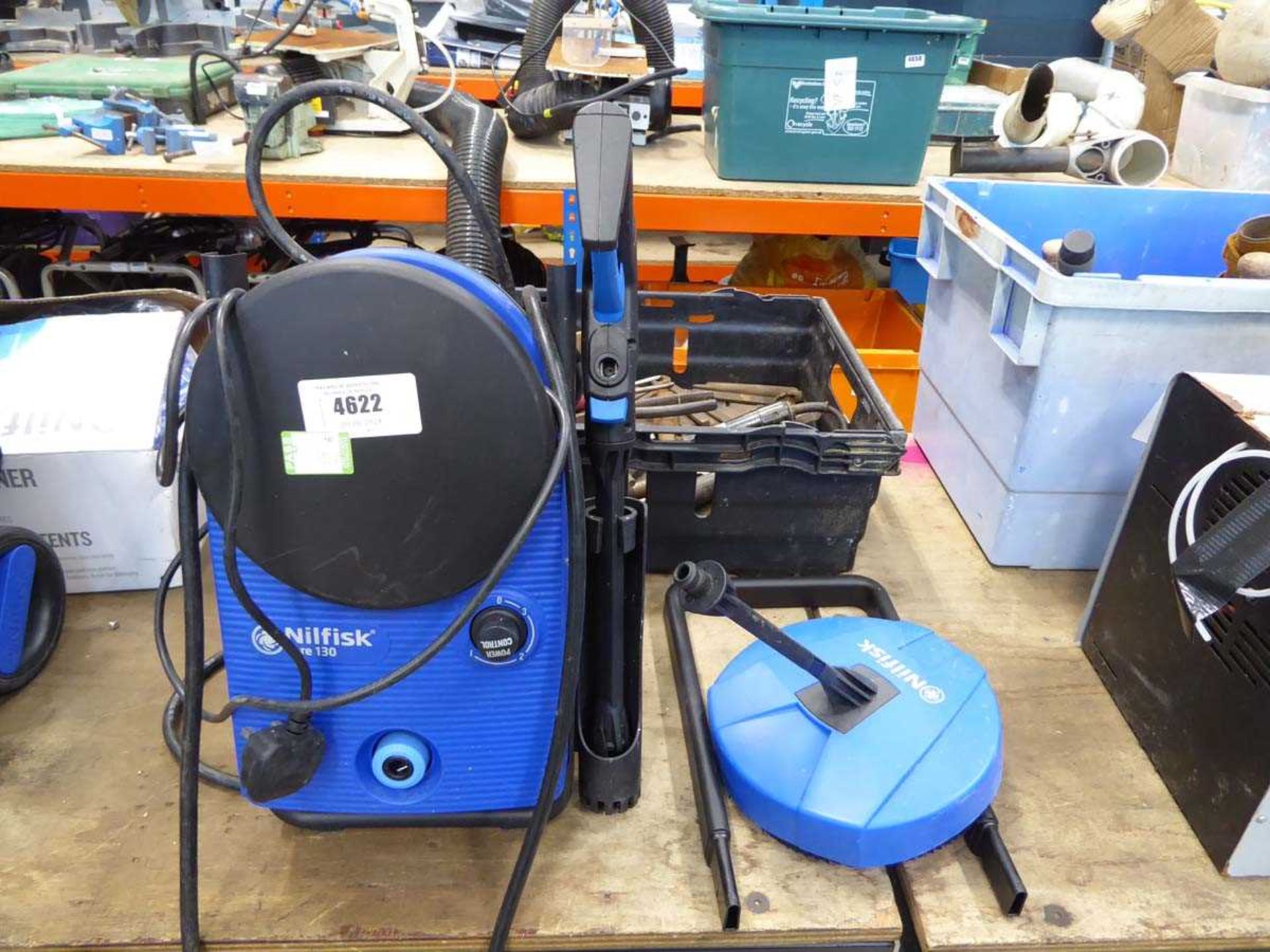 +VAT Nilfisk Core 130 electric pressure washer with small patio cleaning head
