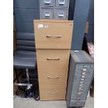 4 drawer beech effect filing cabinet