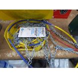 Towbar and snow chain set