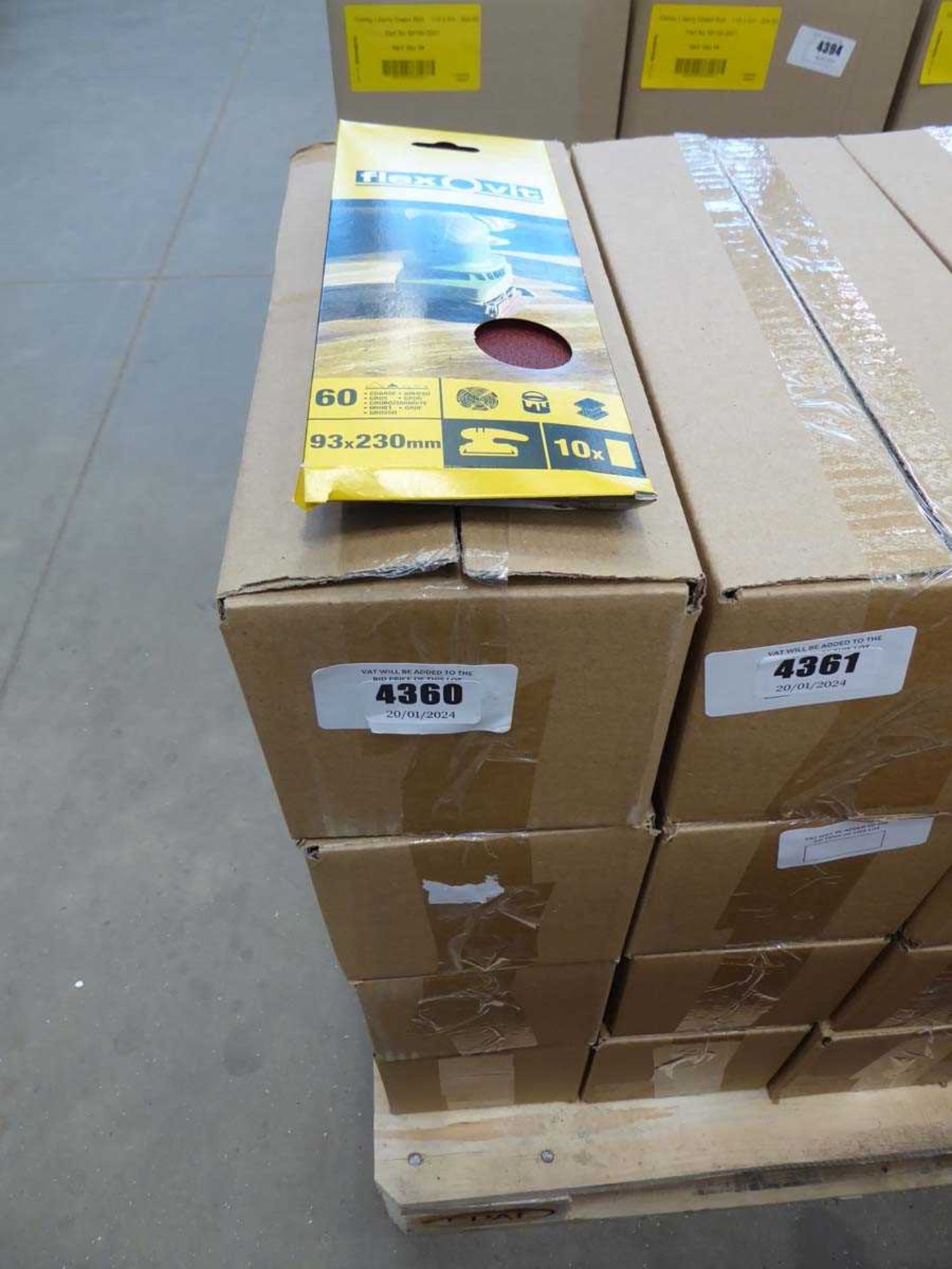 +VAT 4 boxes of Flexovit fine sanding sheets