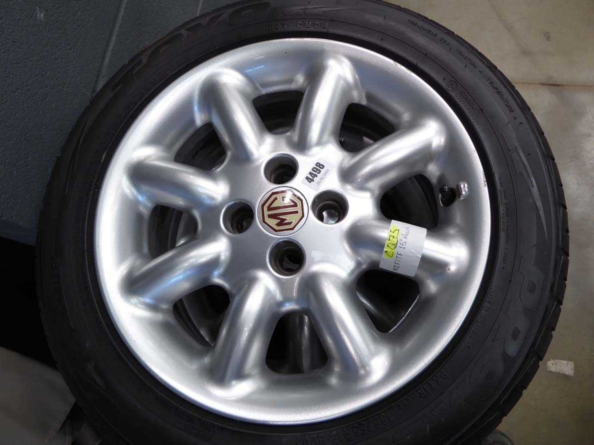 4 MG alloy wheels and tyres (15 inch) - Image 2 of 2