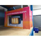 Two boxed halogen heaters