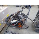 Petrol powered breaker unit with 2 breaking heads and hydraulic clamp