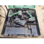 +VAT Hitachi twin drill set with two batteries and charger
