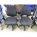 +VAT Black cloth mesh back swivel armchair