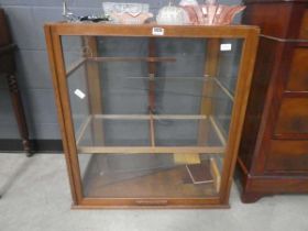 Glazed oak shop display cabinet