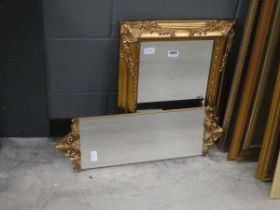 Two mirrors in gilt frames