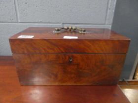 Mahogany tea caddy with mixing bowl