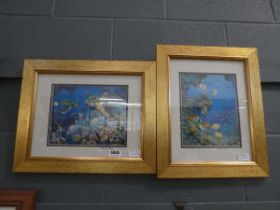 Pair of Hawaiian prints depicting sealife by Robert Thomas