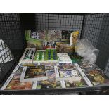 Cage containing Subbuteo teams plus Nintendo DS games