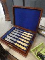 Boxed set of fish knives and forks