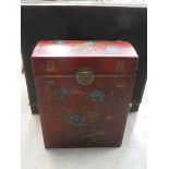 Floral decorated Chinese storage box