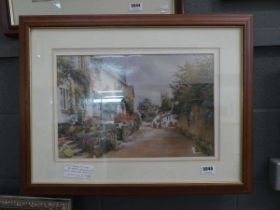 Framed print of village in the Peak District