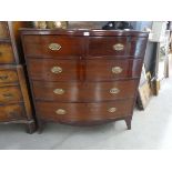 Victorian mahogany bow fronted chest of 2 over 3 drawers