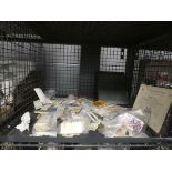 Cage containing collection of cigarette and tea cards plus album