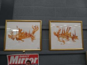 Pair of abstract Nance Mandy Steed prints