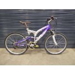 Malibu silver and purple girl's mountain bike