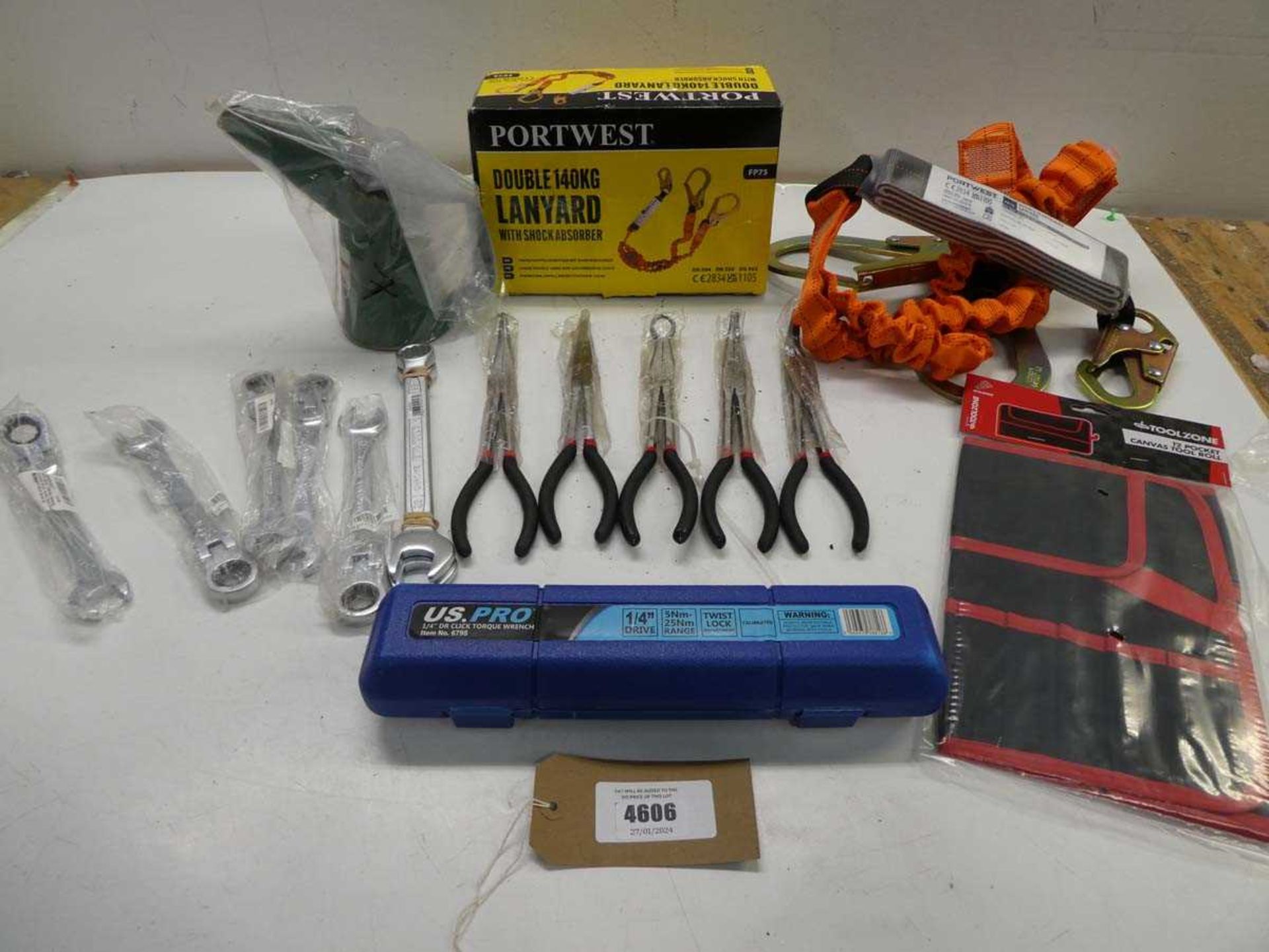 +VAT Ratchet spanners, O ring spanners, long nose pliers, torque wrench, Shock Absorber lanyards,