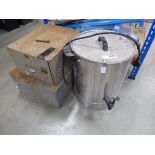 Water boiler and 2 metal boxes
