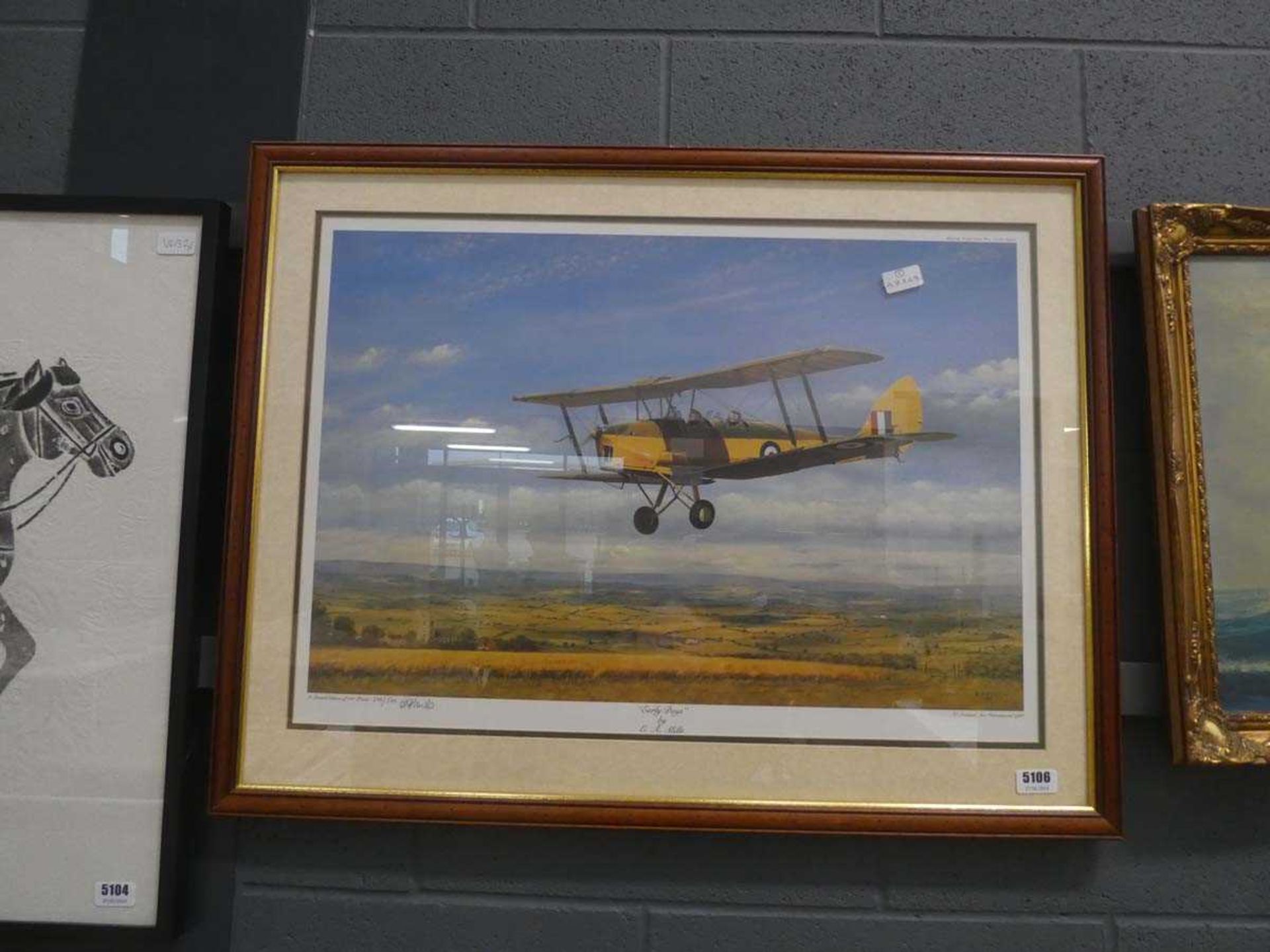 Limited edition print of a biplane entitled 'Early Days'