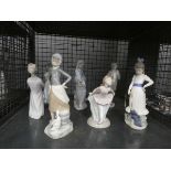 Cage containing 7 x Neo and Lladro figures