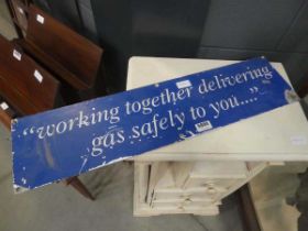 Painted gas safety sign