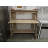 Faux oak desk with shelf under