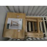 Six folding rubberwood tv tables