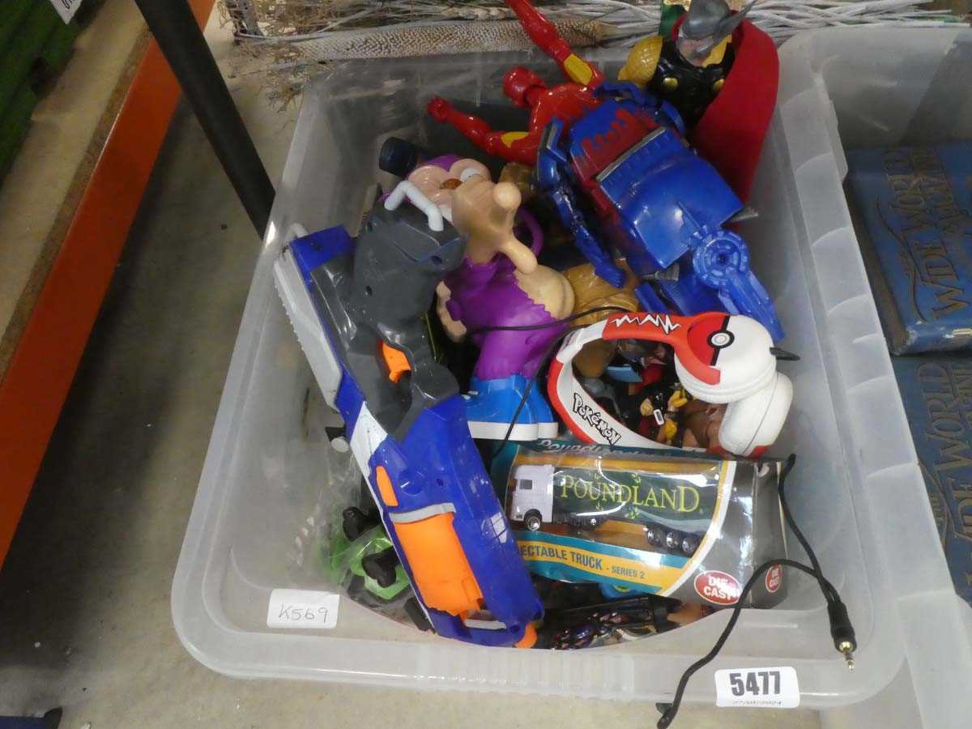 Box containing childrens toys