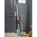 Pair of vintage skis and poles