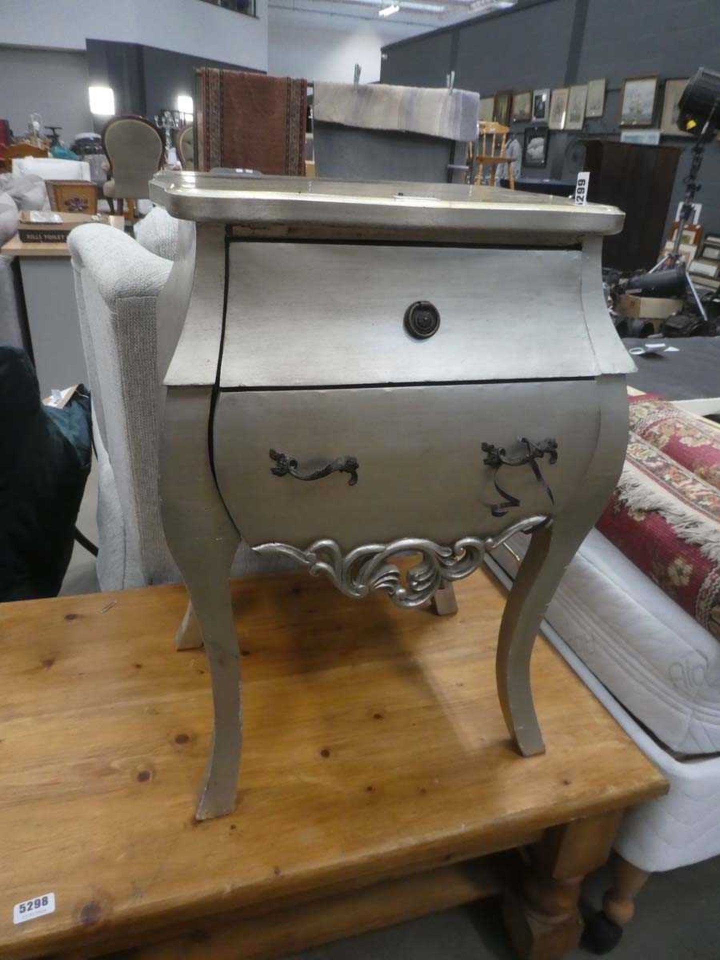 French style two drawer bedside cabinet