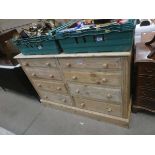 Pine chest of eight drawers