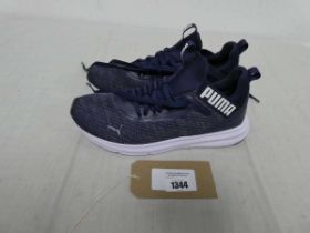+VAT Unboxed pair of mens Puma trainers in navy (size 7.5)