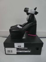 +VAT Boxed pair of Lamoda black pu high heels size UK5