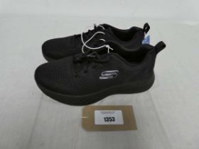+VAT Unboxed pair of mens Skechers memory foam trainers in black (size 8)