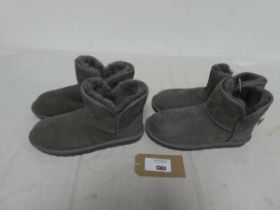 +VAT 2 unboxed pairs of ladies Kirkland ankle boots in grey (1 size 7, 1 size 5)