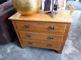 Satinwood chest of 3 drawers