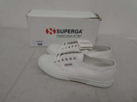 +VAT Pair of Superga trainers in white (size 9.5)
