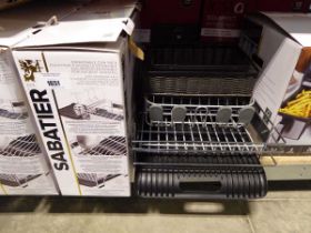 Boxed Sabatier expandable dishrack together with unboxed dishracks