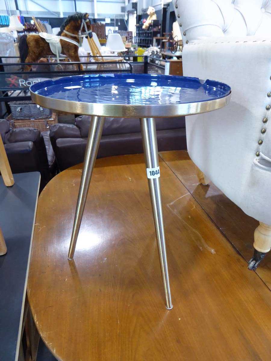 Small modern metal circular side table