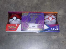 +VAT Pokémon TCG 3 pack containing Scarlet & Violet Elite Trainer Box and 2 Pokéball tins Where