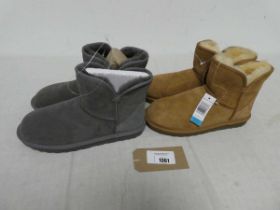 +VAT 2 unboxed pairs of ladies Kirkland ankle boots, 1 in grey (size 7), 1 in brown (size 8)