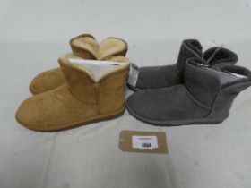 +VAT 2 unboxed pairs of ladies Kirkland boots, 1 in brown and 1 in grey (size 7)