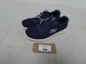 +VAT Unboxed pair of womens Skechers Go Walk trainers in navy (size 5.5)