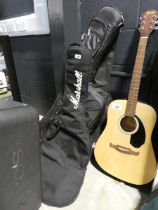Selection of empty guitar cases