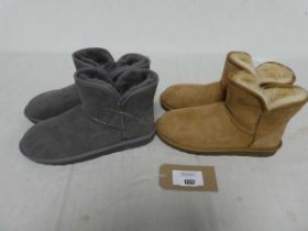 +VAT 2 unboxed pairs of ladies Kirkland boots, 1 in brown and 1 in grey (size 8)