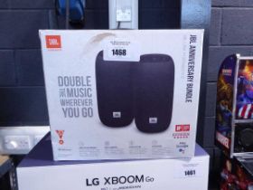 +VAT Boxed pair of JBL portable bluetooth speakers