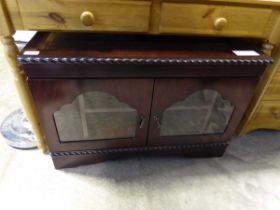 Polished mahogany effect entertainment stand
